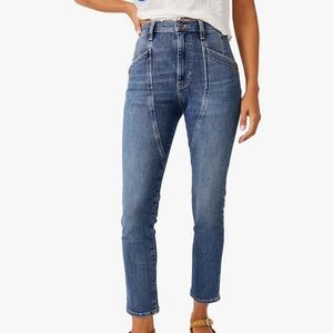 Free People Beacon Mid Rise Slim‎ Crop Denim Jeans size 32